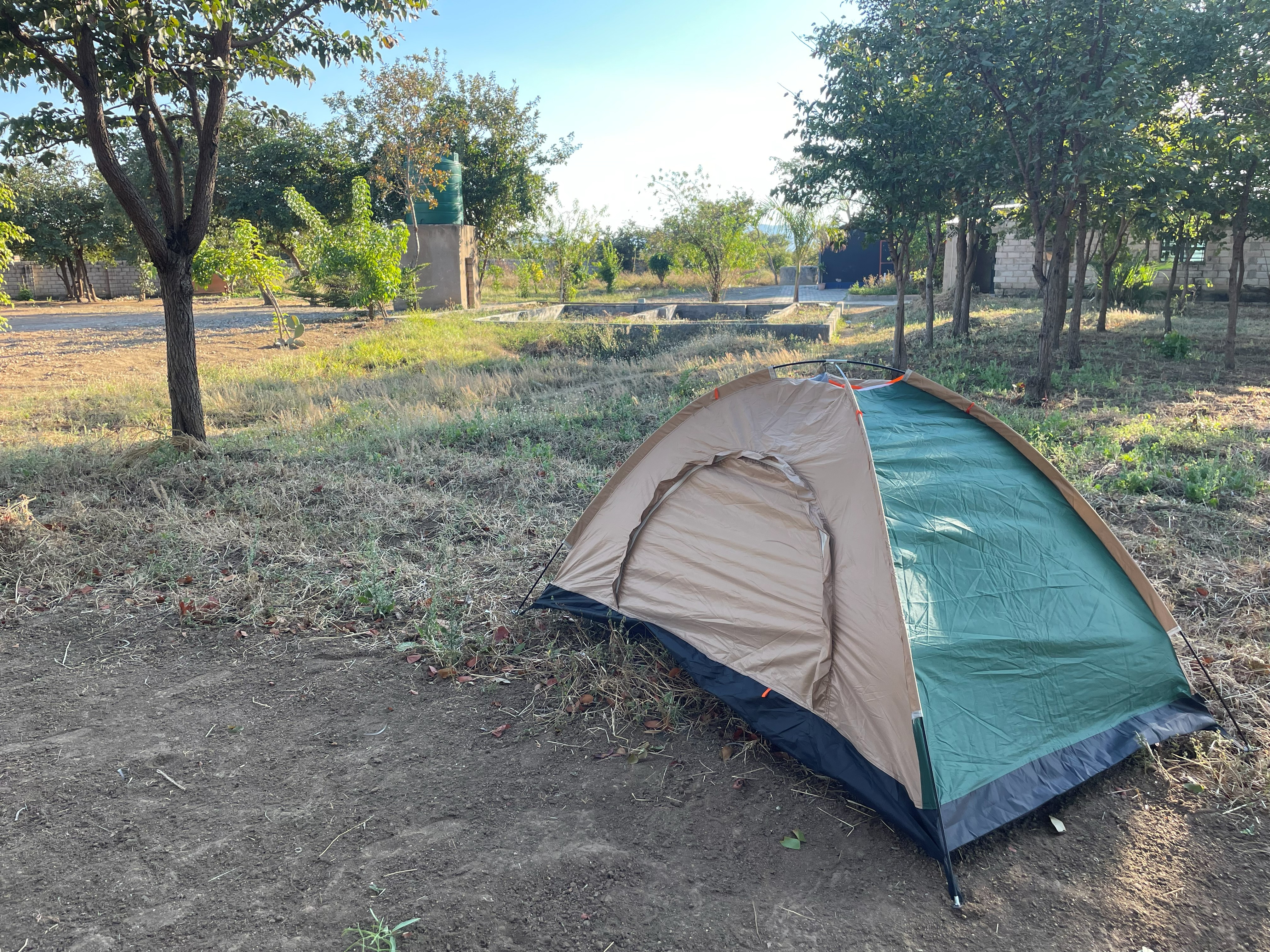 A second view of the tent on the grounds