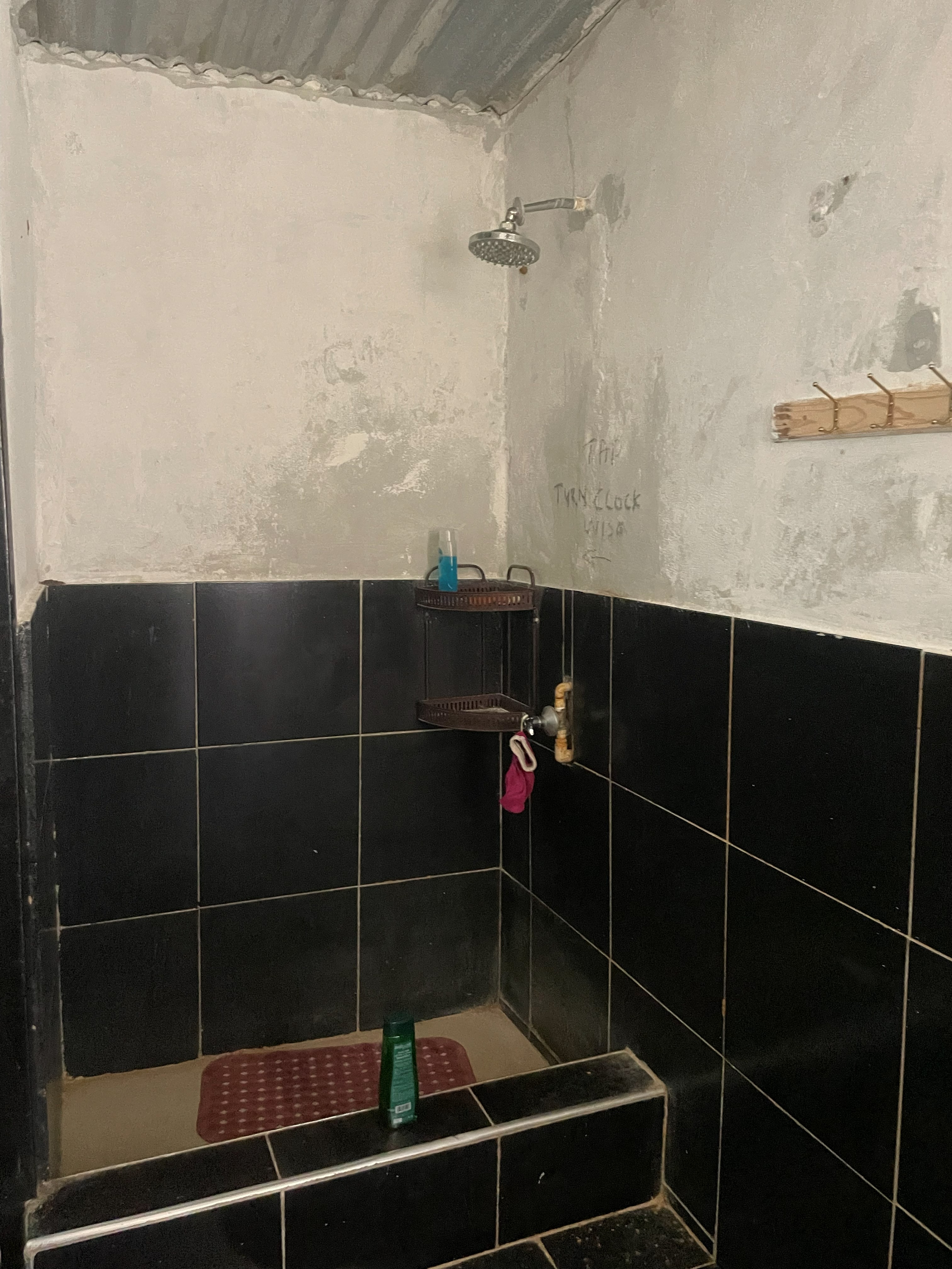 Shower inside the ablution block