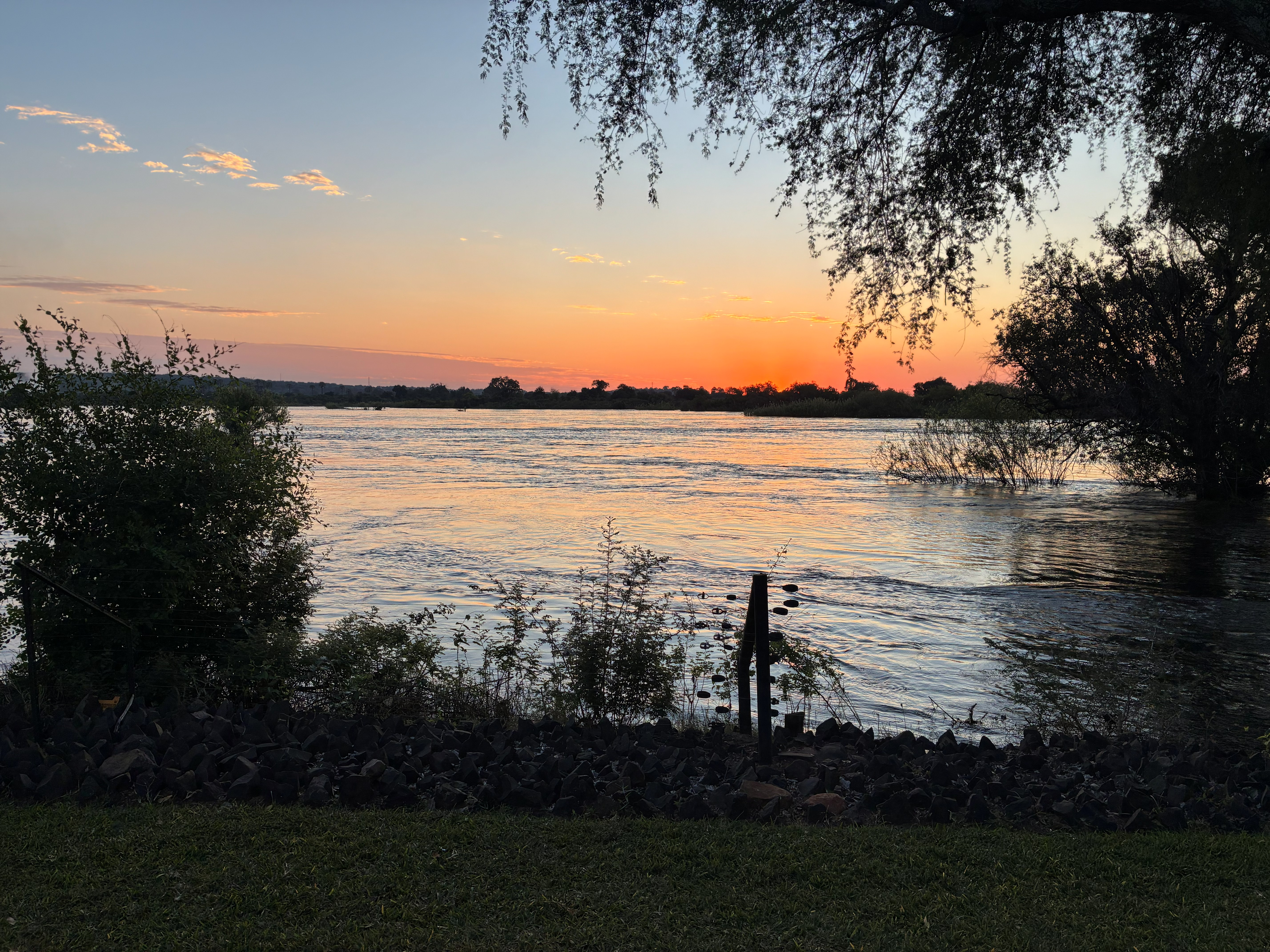 Sunset over the Kafue River at Riverview Farm