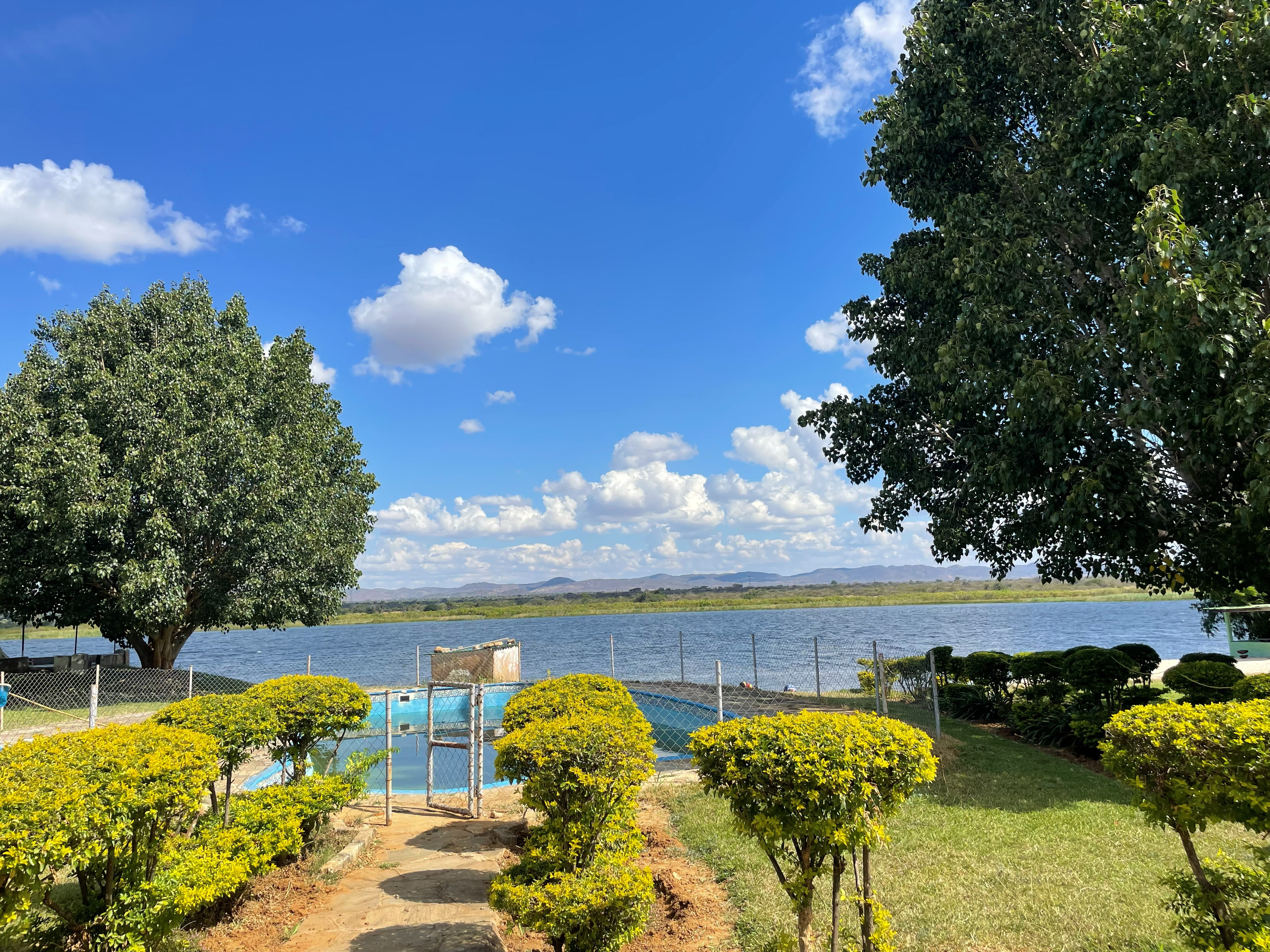 Swimming pool overlooking the river